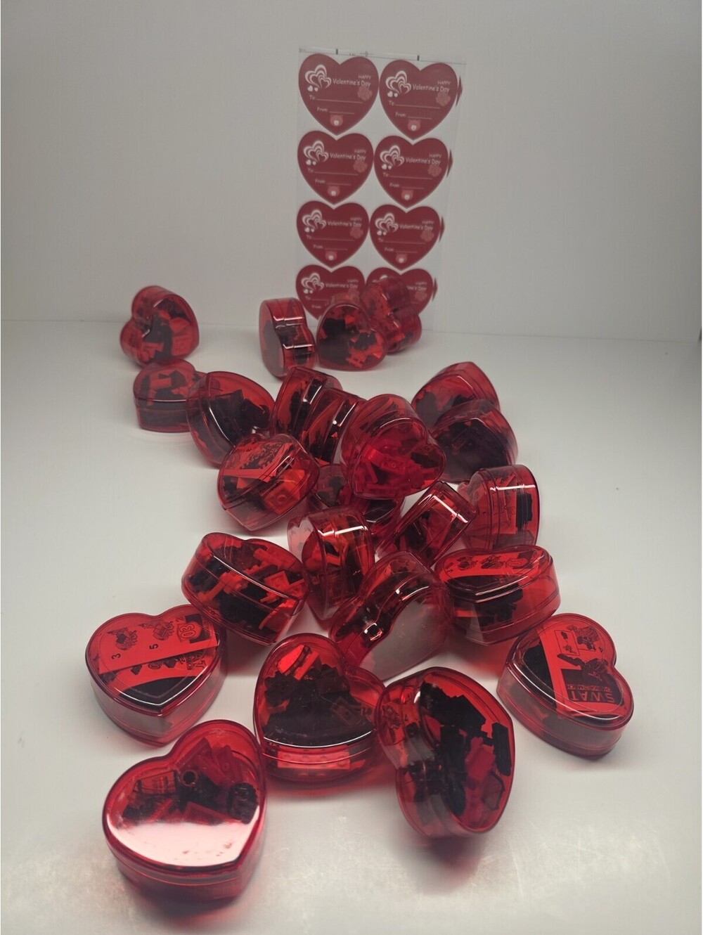 Valentines Day Gifts for Kids, 24 Pack Car  Building Blocks with Card Stickers